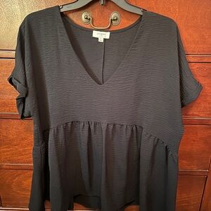 Umgee Black Textured Blouse